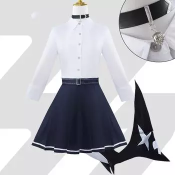 Аниме Zenless Zone Zero Косплей Костюм Эллен Костюм Хэллоуин Аниме ZZZ Наряд Девушка Униформа Парик Подарки На День Рождения Карнавал Полный Комплект XS белый