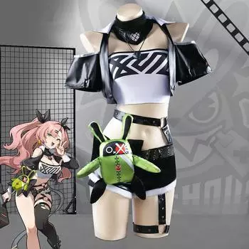 Аниме Zenless Zone Zero Косплей Костюм Николь Костюм Хэллоуин Аниме ZZZ Наряд Девушка Униформа Парик Подарки на День Рождения Карнавал Полный Комплект XS чёрный