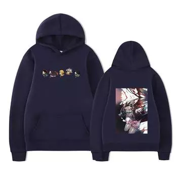 AnimeKimetsu no Yaiba Косплей Толстовки Музан Кибуцудзи Принт Толстовка Мужчины Женщины Оверсайз Повседневный Пуловер Уличная Одежда S белый