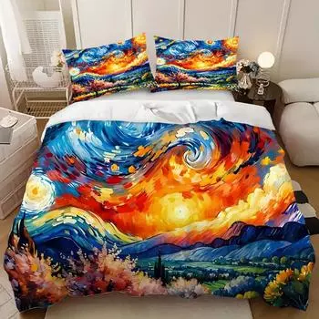 Анимированное постельное белье Цифровая печать Пододеяльник Двухкомпонентный набор Трехкомпонентный Пододеяльник Печать 135cm*200cm
