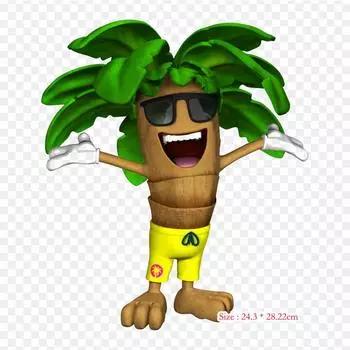 Анимированный персонаж дерева, анимированная мультяшная модель, листовой утюг с теплообменной печатью, виниловые нашивки, наклейки для одежды, аппликации «сделай сам», моющиеся нашивки