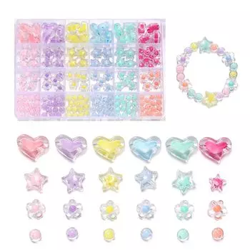 aninako 24 вида поделок ручной работы мягкие DIY мягкие маленькие блестящие бусины с аксессуарами для волос чехол для хранения смартфона включены бусины, красочные,