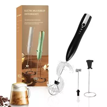 aninako Блендер Электрический вспениватель молока Ручной миксер Маленький электрический вспениватель молока для приготовления свежих сливок Электрический мудлер Молочный ирригатор Зарядка через USB 3
