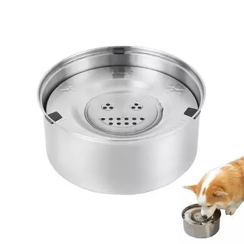 aninako Dog Water Большая емкость Pet Dog Пролив Перелив Форма из нержавеющей стали Легко для кошек и собак Поилка для собак, 1 л, Поилка, Поилка, Профилактика, серебряный