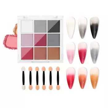 aninako Градиентная пудра для ногтей 9 цветов Палитра пудры для ногтей Зеркальная пудра Твердая пудра для ногтей Палитра пудры для ногтей Гель для ногтей Градиентная пудра металлик 6 цветов