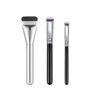 aninako Кисть для тонального крема Плоская кисть для консилера 3 шт. Кисть для макияжа Плоская мини-кисть для макияжа Роскошная щетина из ворса Кисть для макияжа Удобная для переноски