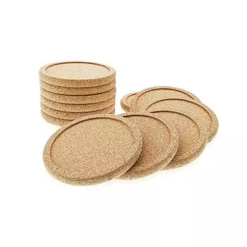 aninako пробка 12 штук деревянные круглые диаметр 100 мм толщина 10 мм высокая плотность термостойкие водопоглощающие многоразовые подставки под стаканы пустые подставки под стаканы
