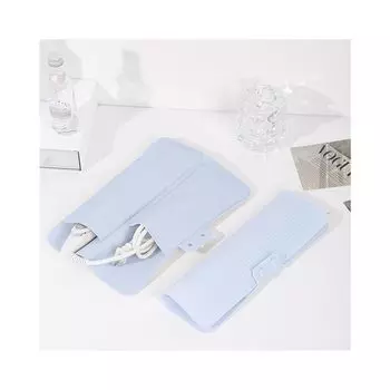 aninako Термостойкий коврик для завивки с карманом Чехол для завивки Чехол для завивки Чехол для завивки Термостойкий силиконовый коврик для хранения синий