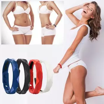 Анионовый браслет для упражнений, силиконовый браслет для сжигания жира, лимфодренажный браслет, энергетический баланс чёрный