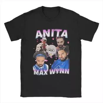 Anita Max Wynn Meme Men s T Shirts Novelty Tees Short Sleeve Crew Neck T-Shirt Pure Cotton New Arrival Clothing S чёрный