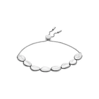 ANJA PEBBLE Серебряный тон нержавеющая сталь бусин станция SKJ1832040 [Skagen] женский браслет, серебряный