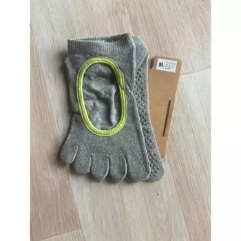 Anjali New Arrival Air Yoga Socks Finger Non-Slip Socks Pilates Men and Women Professional Toe Socks Pure Cotton Short Summer Full toe Open Back gray M39-size 43