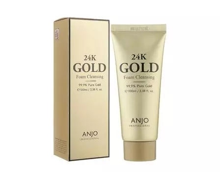 ANJO 24K Gold Foam Cleansing 100мл, Антивозрастная, корейская косметика, Kbeauty, пробник