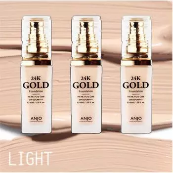 ANJO 24k Gold Foundation Spf 50+, PA+++, Макияж, Корейская косметика, Kbeauty, пробник no.21 Light Beige