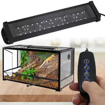 ANJOJOA УФ-светильник для рептилий LED UVA UVB Светильник для рептилий типа крючка, используется для клетки для разведения рептилий с сетчатым покрытием, 3 режима освещения, 6 уровней яркости