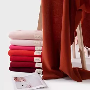 Ankela красный однотонный шарф для женщин осень и зима 2024 новый парный платок двойного назначения теплый длинный толстый воротник 70*200cm