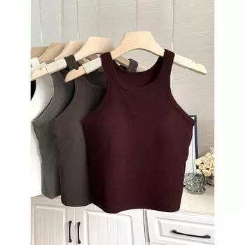 Ankela Red French Strap One-Piece I-Shaped Vest Burgundy Free size (45.00 kg-62.50 kg