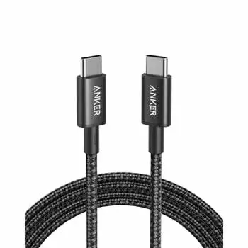 Anker 333 Heavy Duty Nylon USB-C & USB-C 2.0 100W Cable USB PD Compatible with MacBook Pro/Air iPad Pro iPad Air 4 Galaxy S21 Pixel LG (1.8m Black)