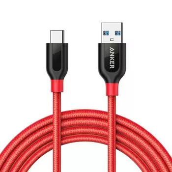 Anker Anker Кабель совместим с Galaxy S8 Xperia XZ PowerLine+ USB-C и PowerLine+ USB-C и USB-A 3.0 (1.8м Красный) / S8+, Макбук,