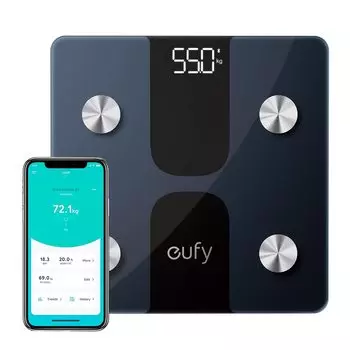 Anker Eufy Smart Scale C1 Состав Fat Fat T9146 Черный (Измеритель веса/тела) [Совместимость с приложением/Связь с Fitbit/Процент тела/ИМТ/Базовый