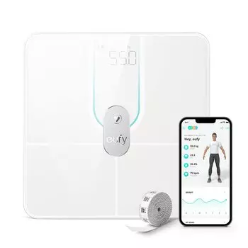 Anker Eufy Smart Scale P2 Pro body composition compatible Fitbit cooperation Body fat percentage BMI Heart rate Muscle mass Basal metabolic rate Water