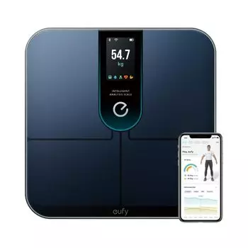 Anker Eufy Smart Scale P3 Состав тела жир метаболизм жир мышцы Черный (Измеритель веса) [Совместимость с приложением/Сотрудничество с Fitbit/Процент тела/ИМТ/Сердце