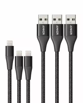 Anker II Lightning Cable сертифицирован MFi, совместим с iPhone 13, 13 Pro, 13 mini, 13 Pro Max SE x 2 x 1 [комплект 3] PowerLine+ / / / /12 / (третий