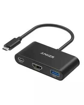 Anker PowerExpand Hub 4K Совместимый выходной порт HDMI 90 Вт Зарядка Совместимый с PD USB Совместимость с iPad Pro MacBook XPS Note 20 Spectre и другими серый