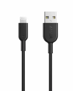 Anker PowerLine II Lightning USB-кабель сертифицирован MFi, ультрасовместим с различными iPhone, iPad, iPod [Apple / Прочный] / / (0,9м черный)