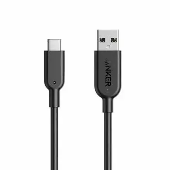 Anker PowerLine II USB-C и USB-A 3.1(Ген2) кабель (0,9 м Черный) [Сертифицировано USB-IF/Сверхпрочный] Galaxy S10 / S10+ / S9 / S9+, iPad Pro (2018) / iPad-искусственный интеллект