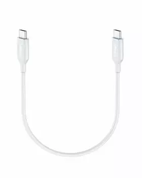 Anker PowerLine III Cable Ultra Durable 60W USB PD Compatible with iPhone 15 MacBook iPad Galaxy USB-C & USB-C 2.0 (0.3m White) Pro/Air Pro/Air etc.