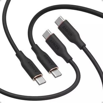 Anker PowerLine III Flow USB-C и кабель 1,8 м, набор из 2 шт., черный