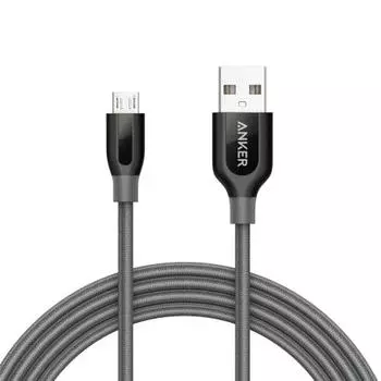Anker PowerLine+ Micro USB Cable [Double-braided high-durability nylon material/felt pouch] Supports fast charging and high-speed data communication C
