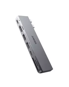 ANKER USB C Hub для MacBook Anker 547 Hub Thunderbolt 4 порта USB C 4K HDMI USB C 2 порта USB A данных Совместимость с MacBook Pro MacBook Air M1 M2 и серый