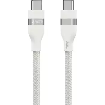 Anker USB-C и кабель (0,9 м, 240 Вт, сверхпрочный нейлон) USB PD совместимый MacBook Pro iPhone Galaxy iPad Pro/Air Различные поддержки белый