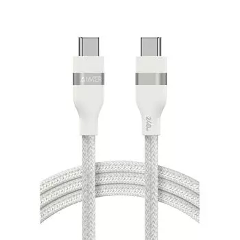 Anker USB-C и кабель (1,8 м, 240 Вт, сверхпрочный нейлон) USB PD совместимый MacBook Pro iPhone Galaxy iPad Pro/Air Различные поддержки белый