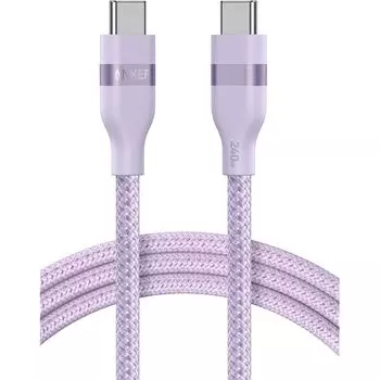 Anker USB-C и кабель (1,8 м, 240 Вт, сверхпрочный нейлон) USB PD совместимый MacBook Pro iPhone Galaxy iPad Pro/Air Различные поддержки фиолетовый