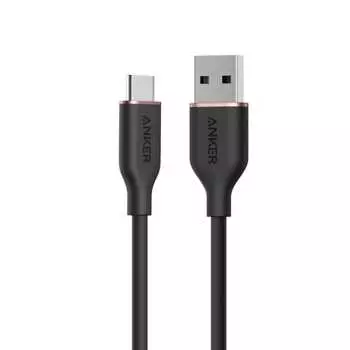 Anker USB-C & USB-A Cable (Flow) Tangle-Free Cable 15W with Cable Band Compatible with USB-C Devices Silicone Material Compatible with Galaxy iPhone 1