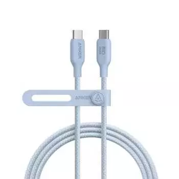 Anker USB-C & USB-C Cable (240W, Eco-Friendly Nylon) 1.8m Grayish Blue Compatible with Galaxy iPad Pro/Air MacBook Pro/Air