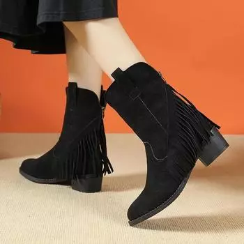 Ankle Boots 2024 New Hot-selling Winter Basic Style Square Heel Casual Women s Shoes Mid-heel Hot-selling New Women s Boots 36