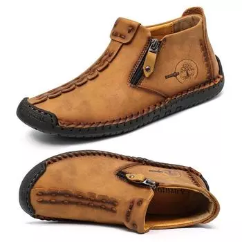 Ankle Boots for Men 2025 New High quality Luxury Footwear Casual Walking Shoes Flats Hot Sale Moccasins Handmade TPD Rope shoes 38 золотистый