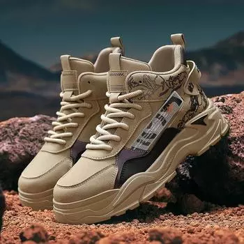 Ankle Boots Men s Sneakers Casual Sneaker Round Toe Shoes for Men Wear-resistant Sports and Leisure Loafers Non-slip Fashion 39 чёрный