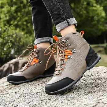 Ankle boots Waterproof Hiking Shoes High TopTactical Hiking Boots Anti-Slip Man Sneakers Trekking Shoes For Men 2024 40 чёрный
