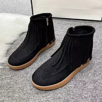 Ankle Flat with Modern Boots Winter Round Toe Low Heel Women s Shoes on Sale 2024 New Solid Ethnic Women s Boots Botas Femininas 36 темно-коричневого