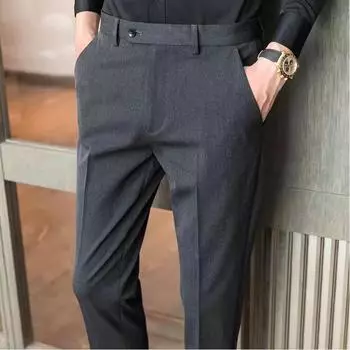 Ankle-Length Pants European and American Street Shot Leisure Extra Large Oversized Suit Dark gray (nine points) Waist 29
