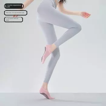 Ankle Socks Yoga Socks Non Slip Professional Women New Arrival Indoor Sports Fitness Compression Stockings Summer Workout Pilates Socks [1 Double Non Slip Grip] Round Head Plate_Pollen