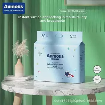 Anmous 80 шт. в упаковке, дышащие, водонепроницаемые и впитывающие одноразовые подгузники для новорожденных One Size