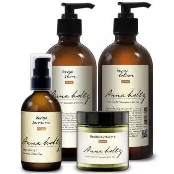 Anna Holtz Wrinkle Improvement Moisturizing Nutrition Intensive Care Skin Lotion Essence Cream Set 4-Piece