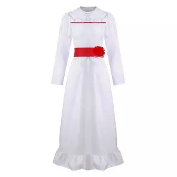 Аннабель Белое Хлопковое Косплей Платье Для Женщин Страшный Костюм на Хэллоуин Идеально Для Сцены M