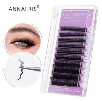 ANNAFRIS 2024 Новый стиль шерстяные накладные ресницы 5D шерстяные кудрявые накладные ресницы натуральные длинные пушистые мягкие полные ресницы ручной работы 0.07mm C 8-15mmMIX чёрный